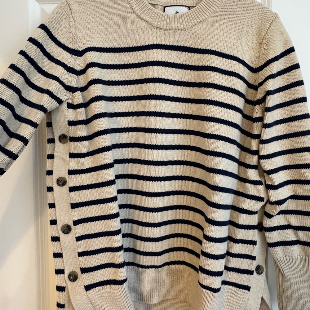 Striped Cream and navy Sweater
